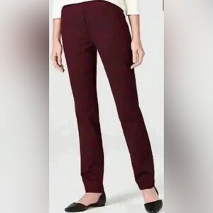 J.Jill Women’s Ponte Knit Slim Leg Pull On Pants Plum Purple 2XL Pockets Stretch